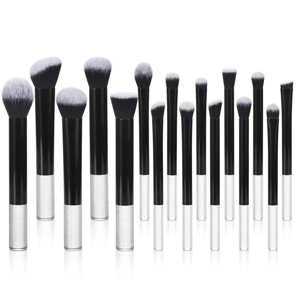 22 Pcs Black transparent Foundation Eyeshadow Brushes Set With Beauty puff